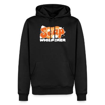 Fabrication de savon Artisanat Savon - Sweat à capuche Premium bio Homme - noir - Devant - Nico (187cm)