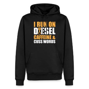 Mechanic Car Garage - Run On Diesel, Caffeine and - Männer Premium Bio Hoodie - Schwarz - Vorne - Nico (187cm)