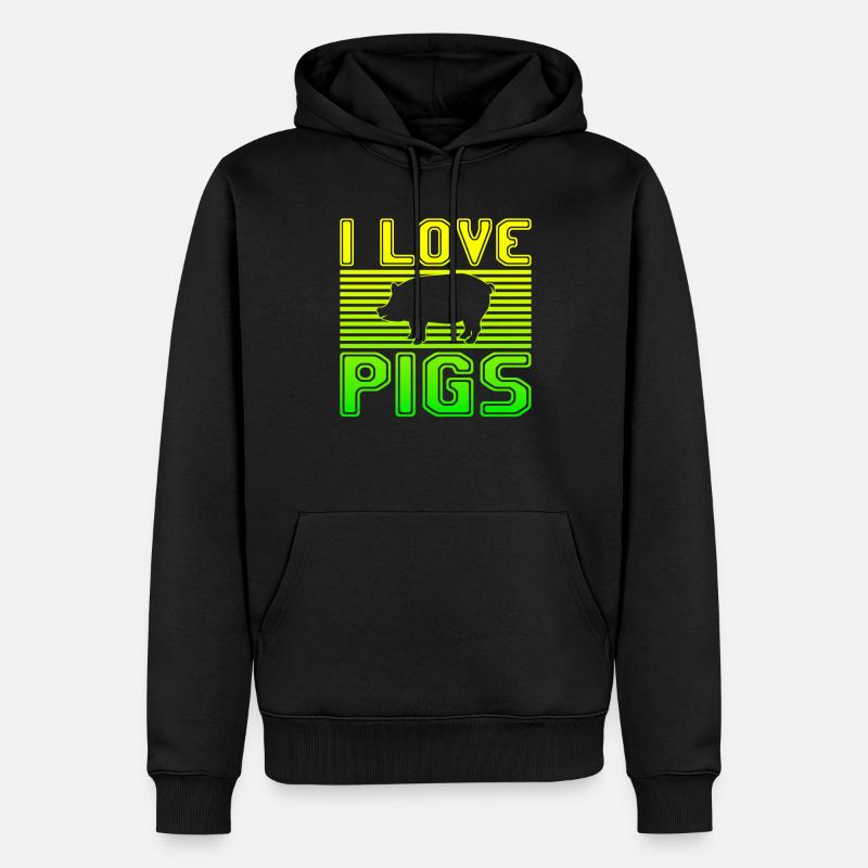 J’adore les cochons - Sweat à capuche Premium bio Homme - noir
