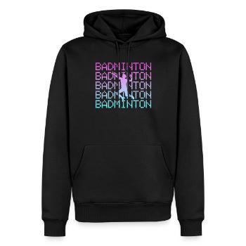 badminton - Männer Premium Bio Hoodie - Schwarz - Vorne - Nico (187cm)
