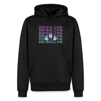 culturisme - Sweat à capuche Premium bio Homme - noir - Devant - Nico (187cm)