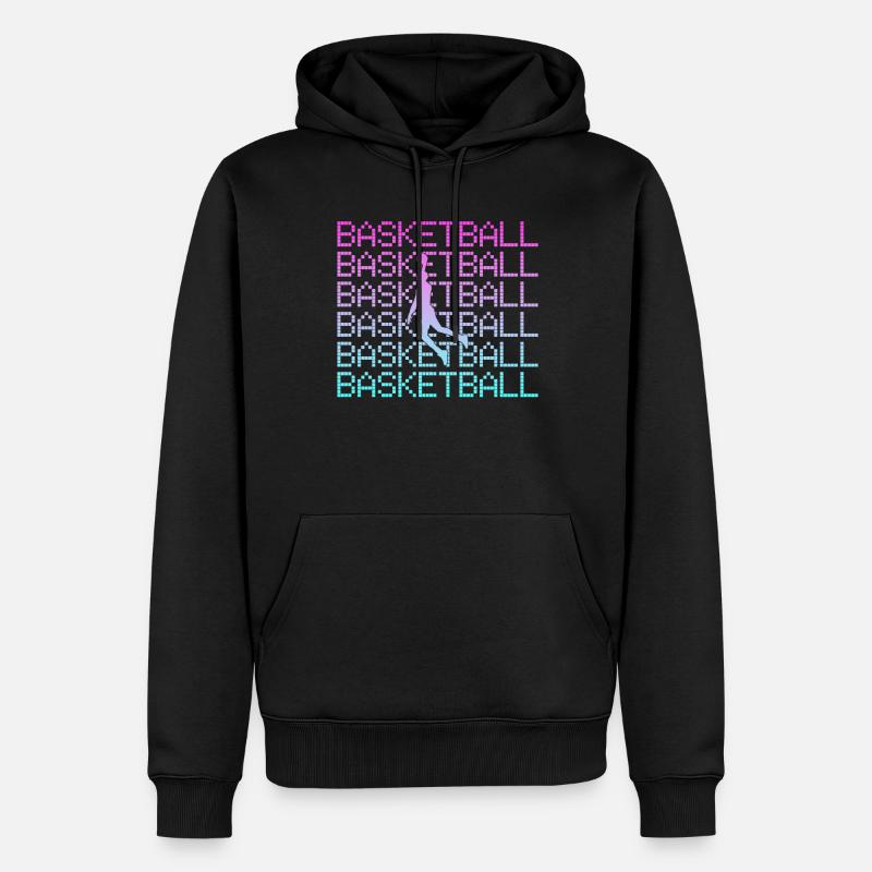 Basket-ball - Sweat à capuche Premium bio Homme - noir