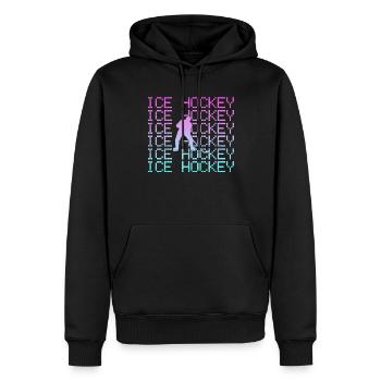 Hockey sur glace - Sweat à capuche Premium bio Homme - noir - Devant - Nico (187cm)