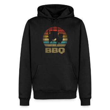 BBQ Time Barbecue Grilling Retro Vintage - Männer Premium Bio Hoodie - Schwarz - Vorne - Nico (187cm)