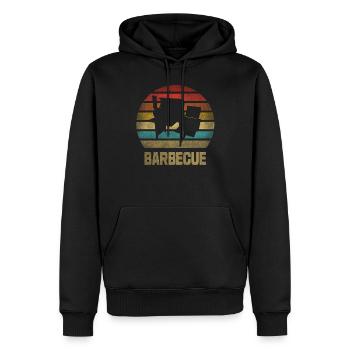 BBQ Time Barbecue Grilling Retro Vintage - Männer Premium Bio Hoodie - Schwarz - Vorne - Nico (187cm)