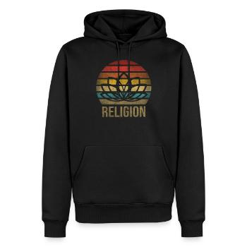 Buddhist Letter Buddhism Religion Retro Vintage - Männer Premium Bio Hoodie - Schwarz - Vorne - Nico (187cm)