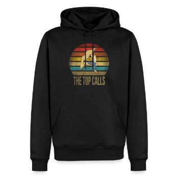 Grimper au sommet appelle rétro vintage - Sweat à capuche Premium bio Homme - noir - Devant - Nico (187cm)