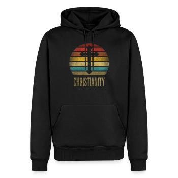 Cross Christianity God Jesus OMG Saviour Sunset - Männer Premium Bio Hoodie - Schwarz - Vorne - Nico (187cm)