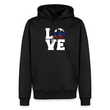 Football Amour Russie - Sweat à capuche Premium bio Homme - noir - Devant - Nico (187cm)