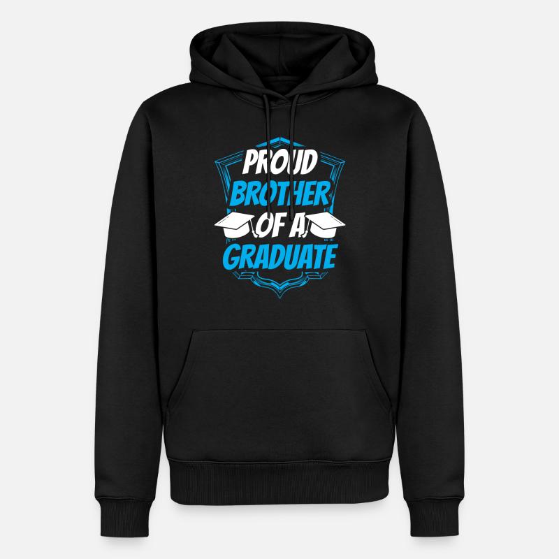 Fier frère d’un diplômé diplômé - Sweat à capuche Premium bio Homme - noir