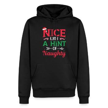 Schön mit einem Hauch von unanständig Christmas - Männer Premium Bio Hoodie - Schwarz - Vorne - Nico (187cm)