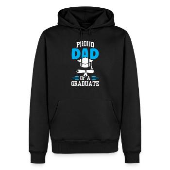 Fier père d’un diplôme d’études supérieures - Sweat à capuche Premium bio Homme - noir - Devant - Nico (187cm)