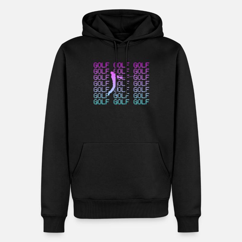 Golf - Männer Premium Bio Hoodie - Schwarz