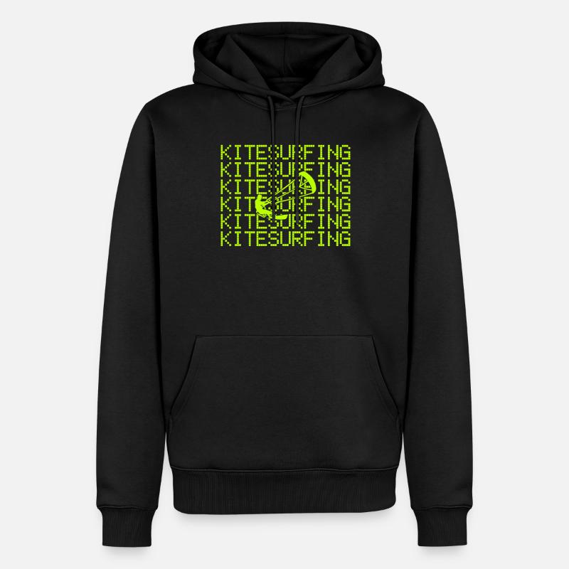 kitesurf - Sweat à capuche Premium bio Homme - noir