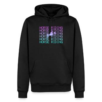 Équitation - Sweat à capuche Premium bio Homme - noir - Devant - Nico (187cm)