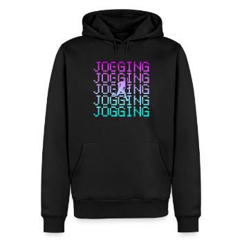 Joggen - Männer Premium Bio Hoodie - Schwarz - Vorne - Nico (187cm)
