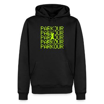 parkour - Männer Premium Bio Hoodie - Schwarz - Vorne - Nico (187cm)