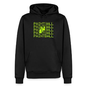 Paintball - Sweat à capuche Premium bio Homme - noir - Devant - Nico (187cm)