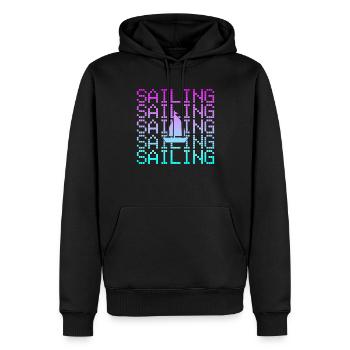 Voile - Sweat à capuche Premium bio Homme - noir - Devant - Nico (187cm)