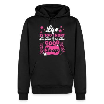 Soap Making Crafting Life Is Too - Männer Premium Bio Hoodie - Schwarz - Vorne - Nico (187cm)