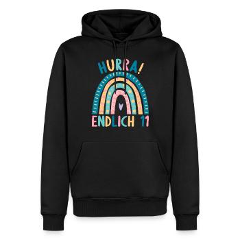 11 Jahre alt Rainbow Regenbogen 11. Geburtstag - Männer Premium Bio Hoodie - Schwarz - Vorne - Nico (187cm)