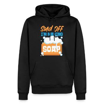 Soap Making Crafting Sud Off I'm - Men’s Premium Organic Hoodie - black - Front - Nico (187cm)