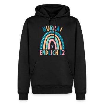 12 Jahre alt Rainbow Regenbogen 12. Geburtstag - Männer Premium Bio Hoodie - Schwarz - Vorne - Nico (187cm)
