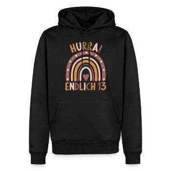 13 Jahre alt Rainbow Regenbogen 13. Geburtstag - Männer Premium Bio Hoodie - Schwarz - Vorne - Nico (187cm)