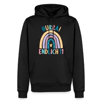 11 Jahre alt Rainbow Regenbogen 11. Geburtstag - Männer Premium Bio Hoodie - Schwarz - Vorne - Nico (187cm)