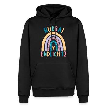 12 Jahre alt Rainbow Regenbogen 12. Geburtstag - Männer Premium Bio Hoodie - Schwarz - Vorne - Nico (187cm)