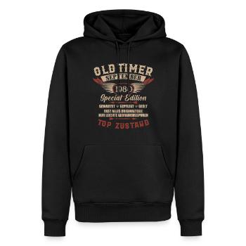 Oldtimer September 1980 Jahrgang Geburtstag - Männer Premium Bio Hoodie - Schwarz - Vorne - Nico (187cm)
