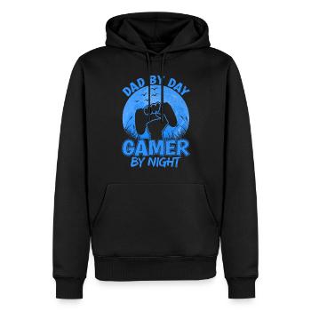 Gaming Papa Gamer Vater Dad Vatertag Geschenk - Männer Premium Bio Hoodie - Schwarz - Vorne - Nico (187cm)