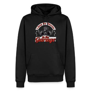 Muscel Car V8 Turbocompresseur Camion Voiture de course - Sweat à capuche Premium bio Homme - noir - Devant - Nico (187cm)