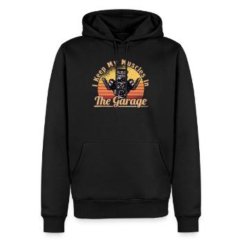 Muscel Car V8 Turbocharger Truck Rennwagen - Männer Premium Bio Hoodie - Schwarz - Vorne - Nico (187cm)