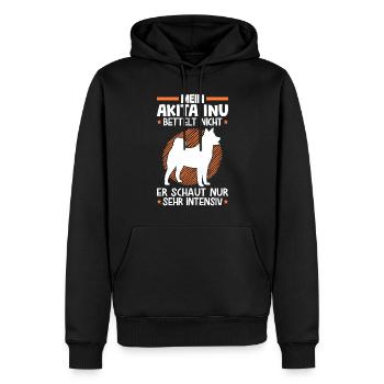 Mein Akita Inu bettelt nicht japanischer Spitz - Männer Premium Bio Hoodie - Schwarz - Vorne - Nico (187cm)