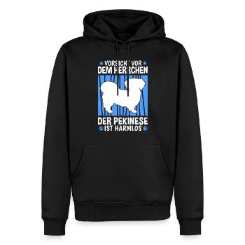 Pekinese Herrchen Peking-Palasthund Pekingese - Männer Premium Bio Hoodie - Schwarz - Vorne - Nico (187cm)