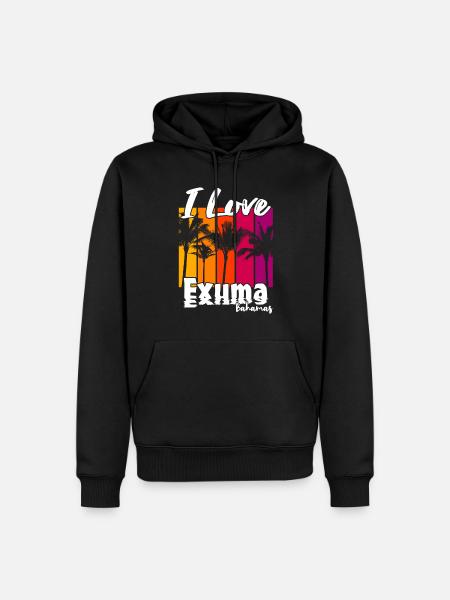 I love Exuma Bahamas - Men’s Premium Organic Hoodie - black