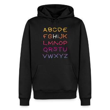 Hi Alphabet - Männer Premium Bio Hoodie - Schwarz - Vorne - Nico (187cm)