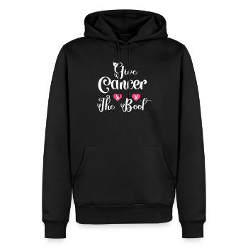 Gebt dem Krebs den Stiefel - Männer Premium Bio Hoodie - Schwarz - Vorne - Nico (187cm)