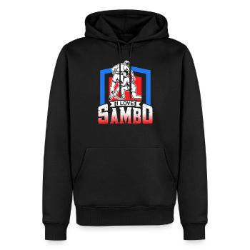 J’adore l’entraînement Sambo arts martiaux arts martiaux arts martiaux - Sweat à capuche Premium bio Homme - noir - Devant - Nico (187cm)