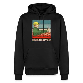 Maurer Ziegelstein Handwerker Maurerarbeiten - Männer Premium Bio Hoodie - Schwarz - Vorne - Nico (187cm)
