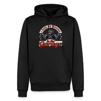 Muscel Car V8 Turbocharger Truck Rennwagen - Männer Premium Bio Hoodie - Schwarz - Vorne - Nico (187cm)