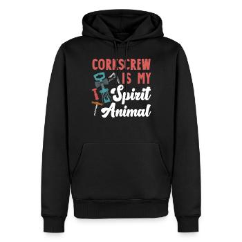 Dégustation de vin de sommelier - Sweat à capuche Premium bio Homme - noir - Devant - Nico (187cm)