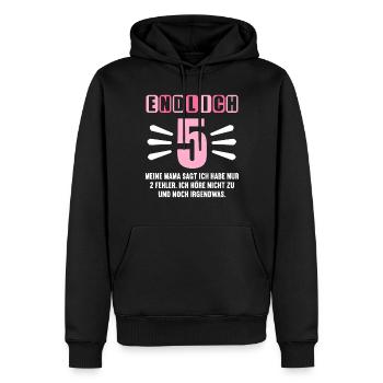 Endlich 5 Mama sagt hab nur 2 Fehler 5. Geburtstag - Männer Premium Bio Hoodie - Schwarz - Vorne - Nico (187cm)