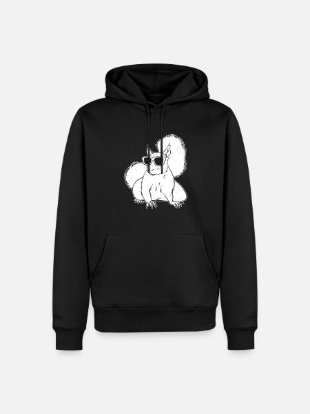 Squirrel Season Squirrel with sunglasses - Men’s Premium Organic Hoodie - black