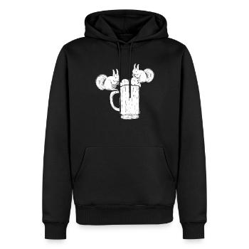 Bière d’écureuil Drôle de boissons d’écureuil - Sweat à capuche Premium bio Homme - noir - Devant - Nico (187cm)