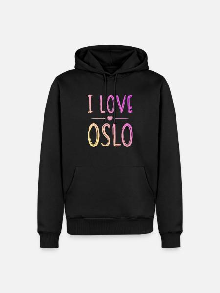 J’aime Oslo - Sweat à capuche Premium bio Homme - noir