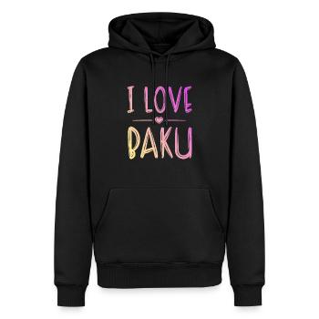 I Love Baku - Männer Premium Bio Hoodie - Schwarz - Vorne - Nico (187cm)