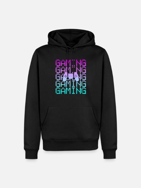 gaming gamer - Männer Premium Bio Hoodie - Schwarz