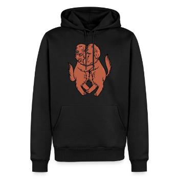 Irish Setter Hund Irischer Roter Setter Pärchen - Männer Premium Bio Hoodie - Schwarz - Vorne - Nico (187cm)